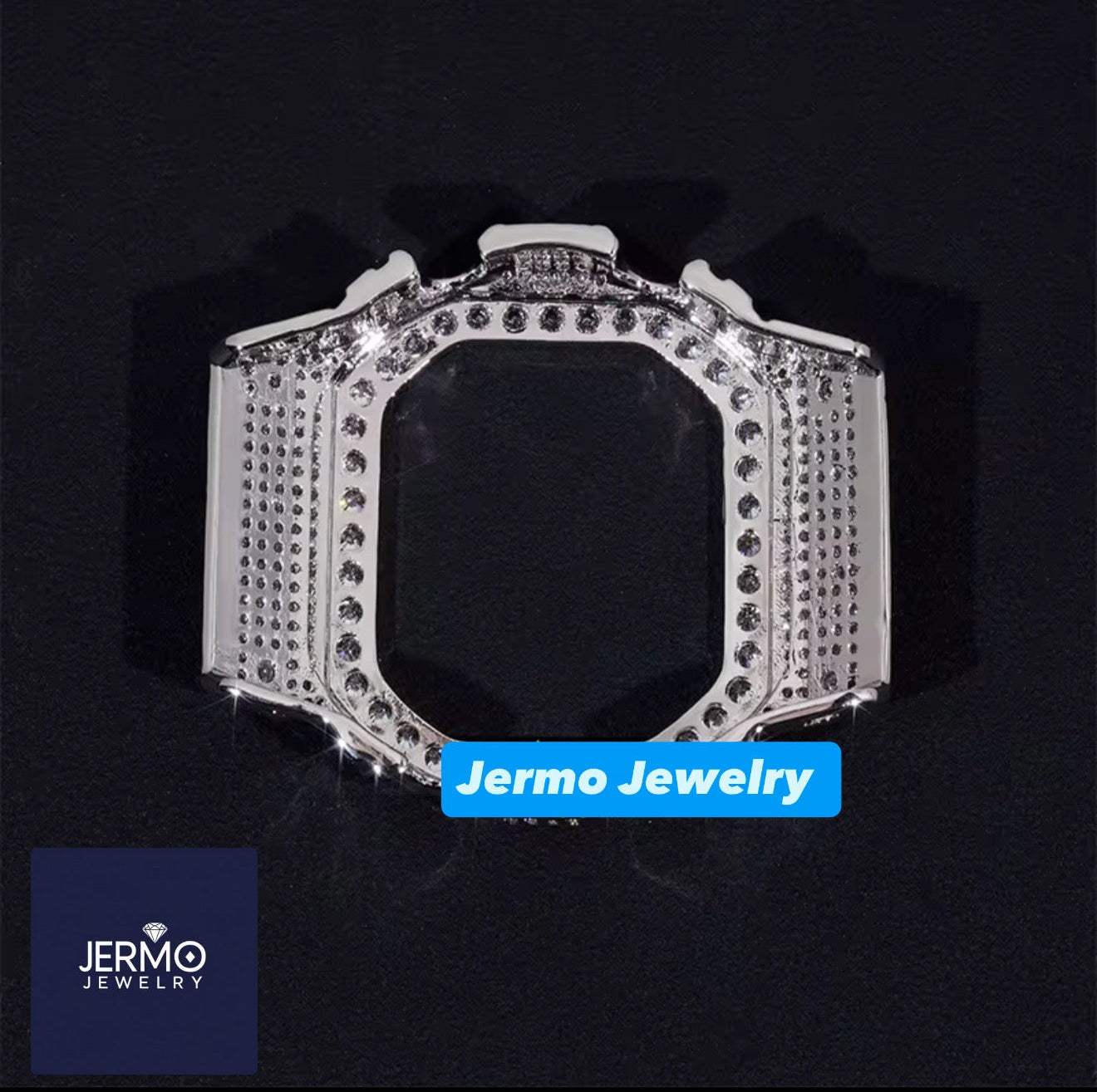 DW 5600 mossainite bezel silver