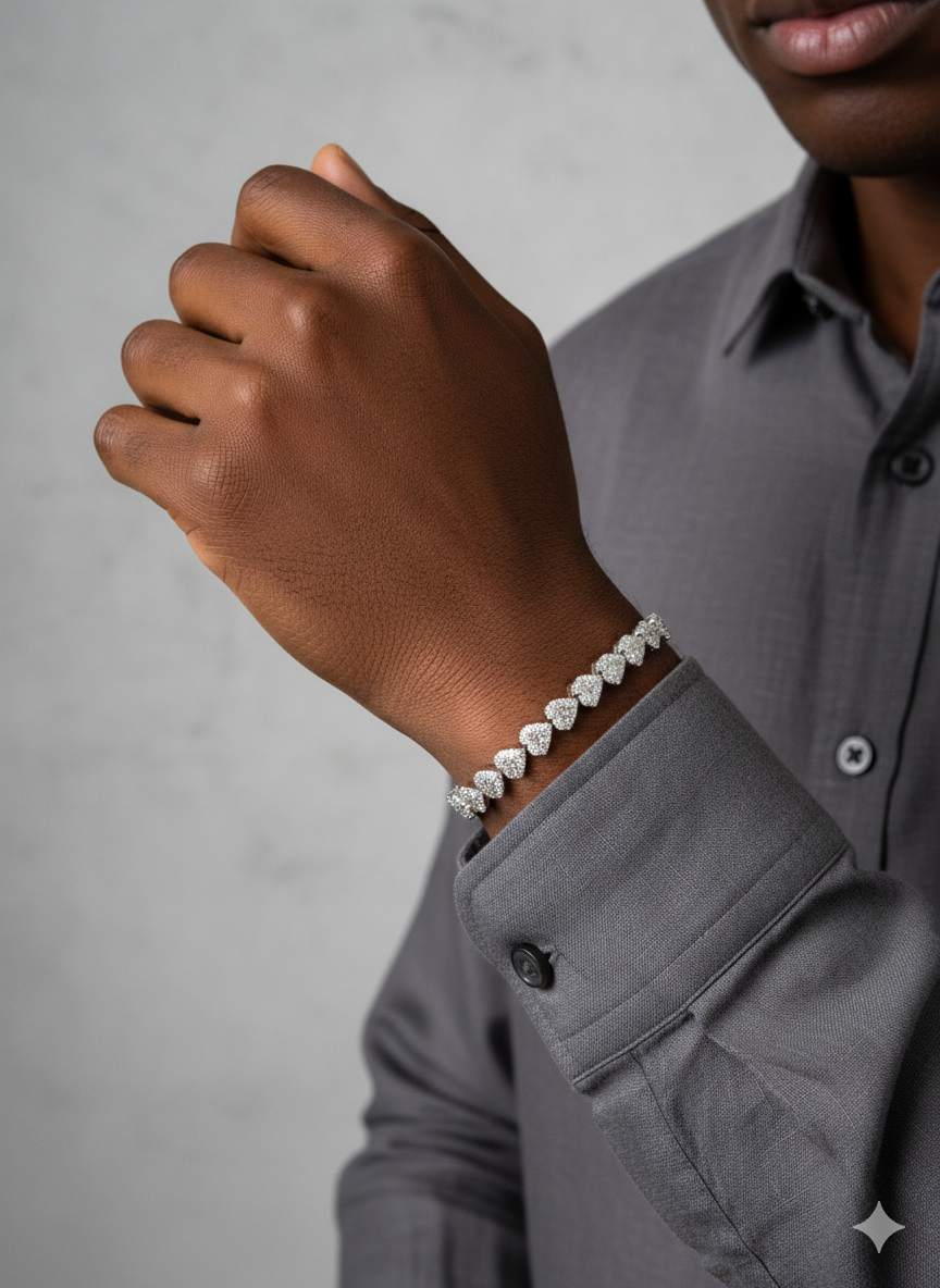 Moissanite Heart Bracelet – VVS Shine ✨