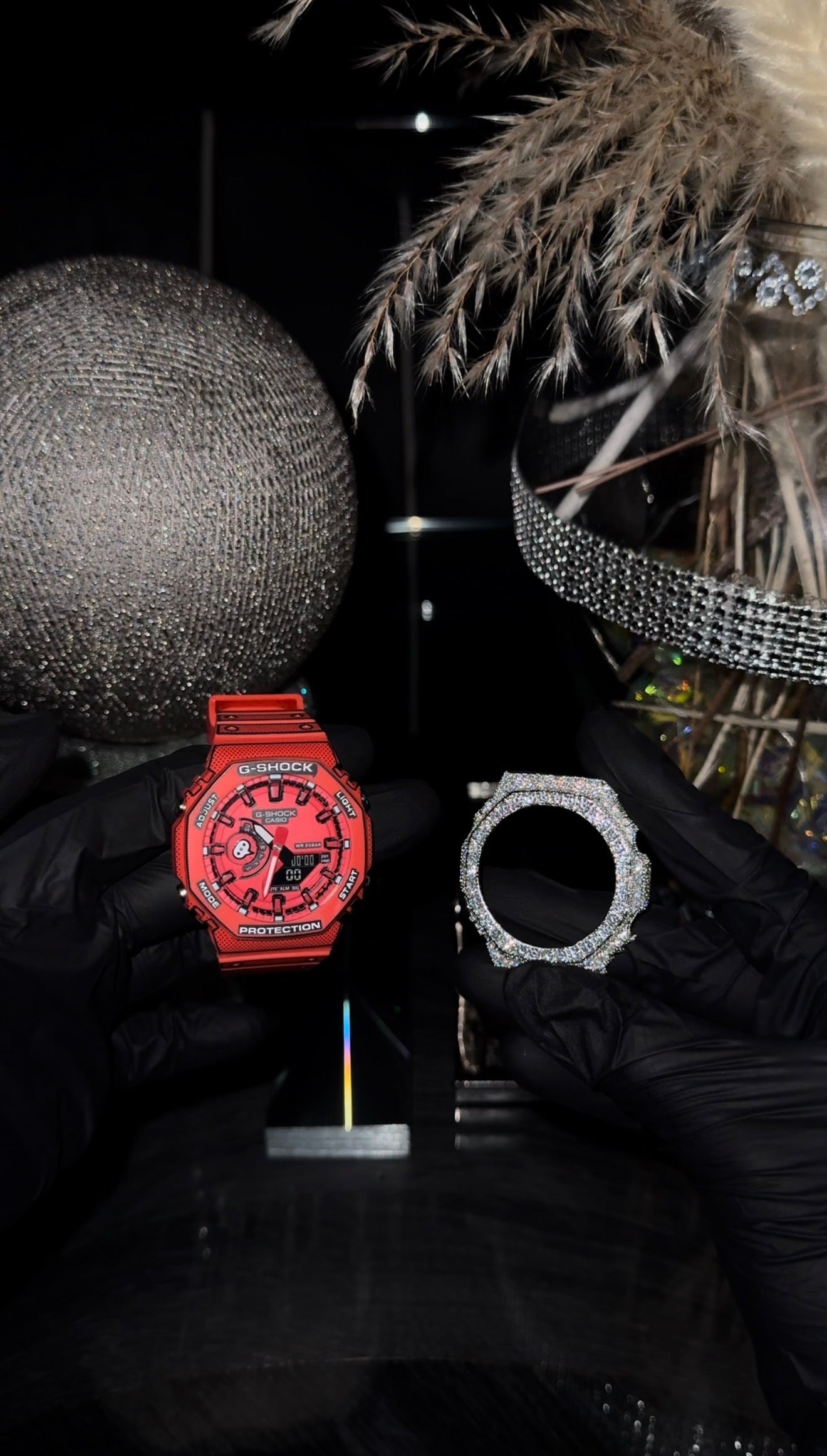 Red iced out G-Shock limited edition ￼