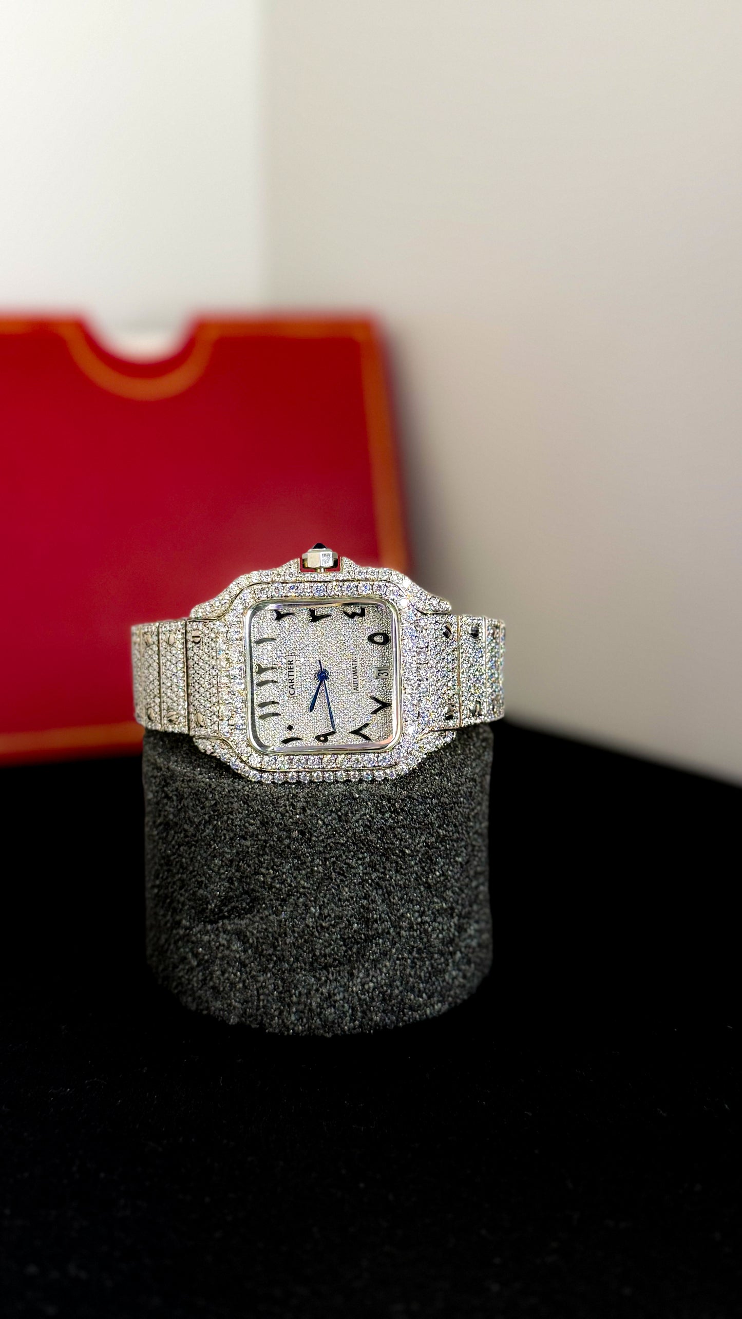 Custom Lab Grown Bust down watch ￼￼￼￼