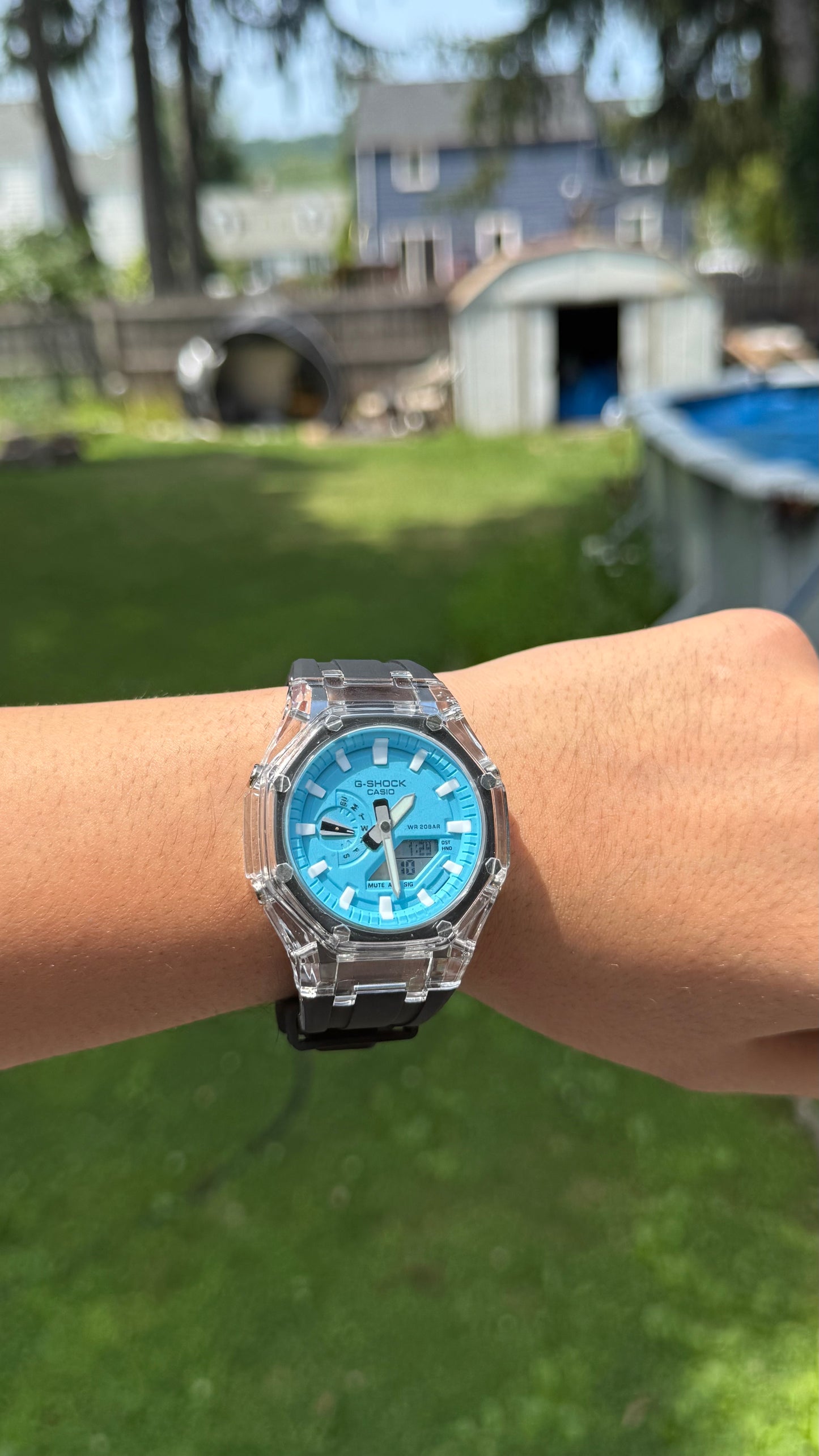 Icy blue black AP mod with black strap