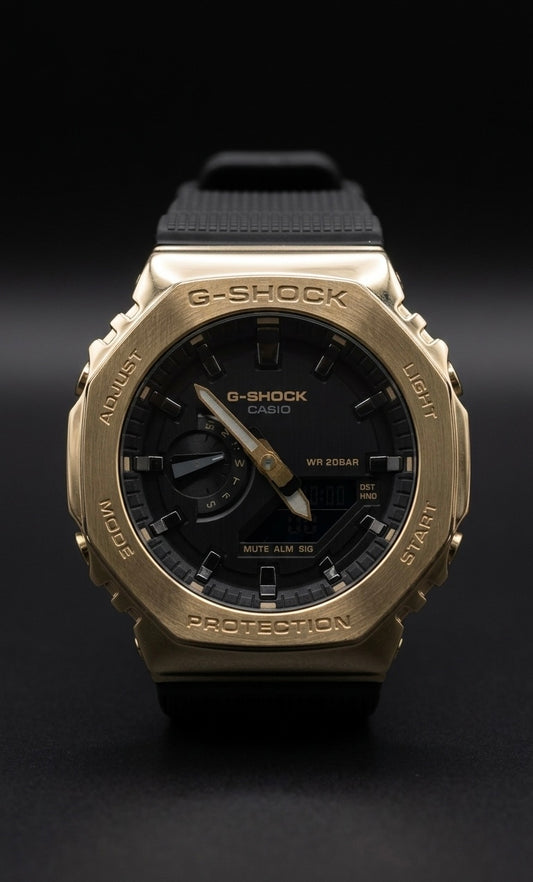 Gold G-Shock GA2100 Style Watch Clean Luxury Everyday Watch