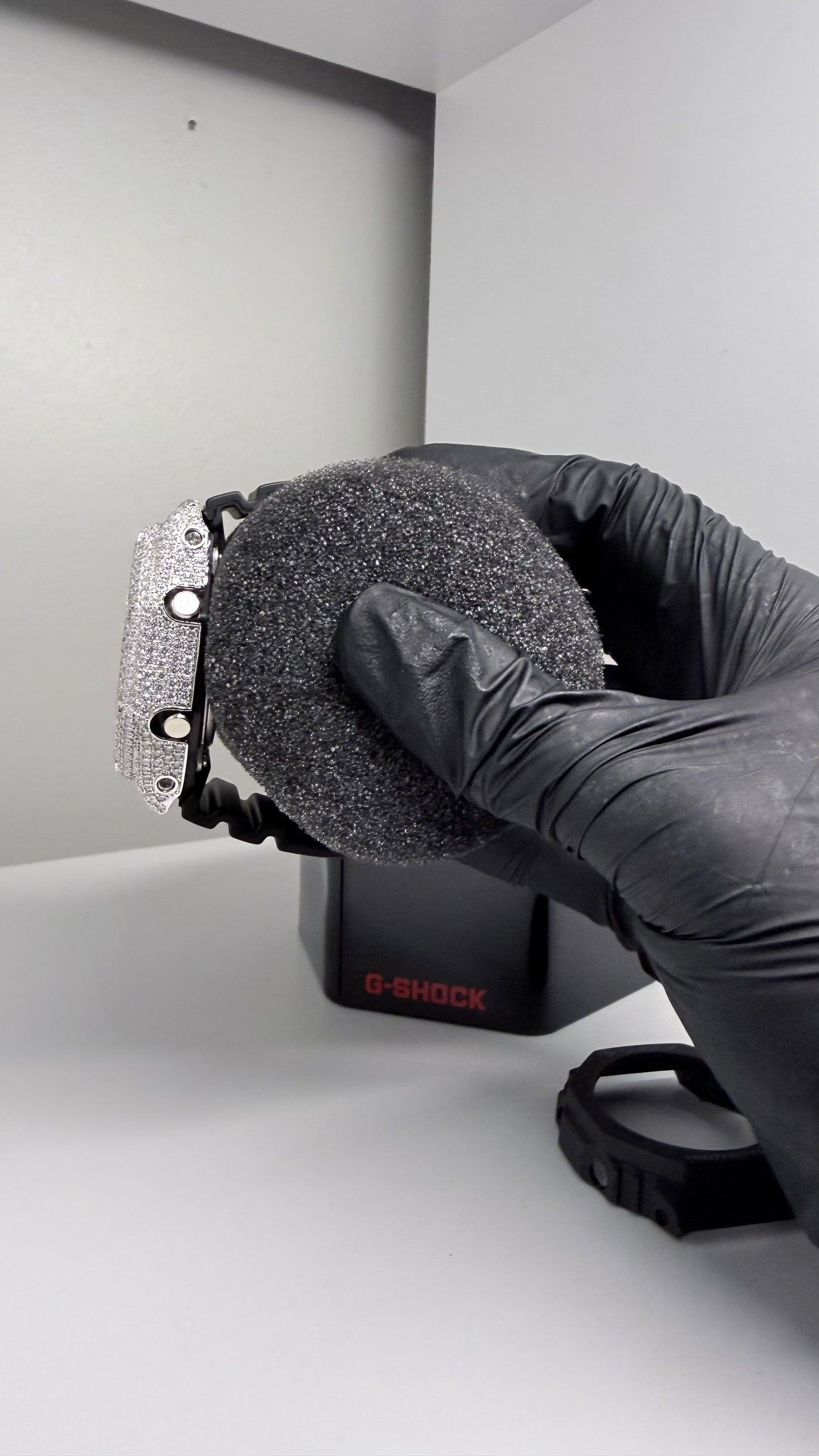 VVS1 Moissanite Bezel Watch – Black Dial