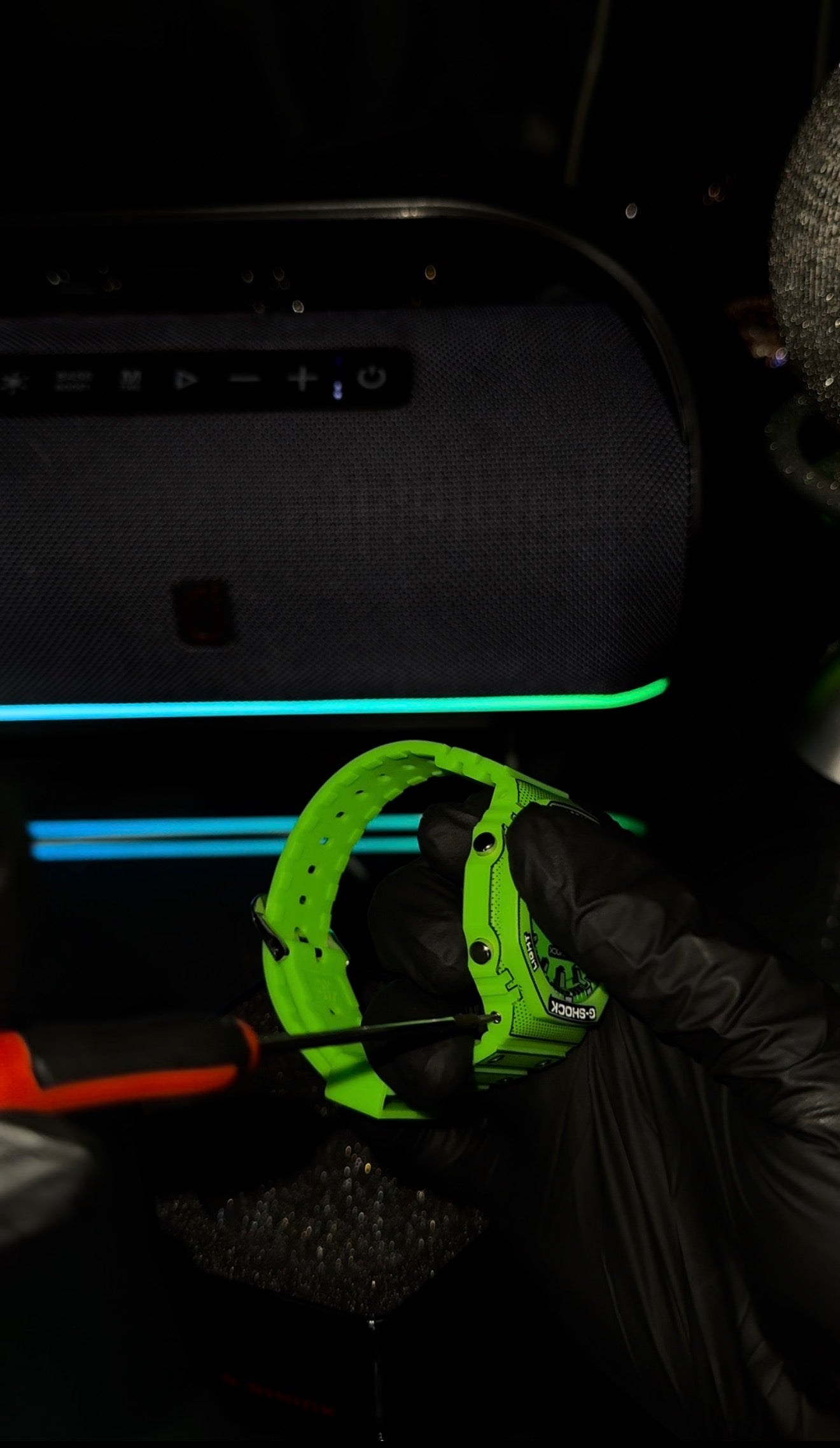 One of a kind custom Iced out G shock green ￼￼