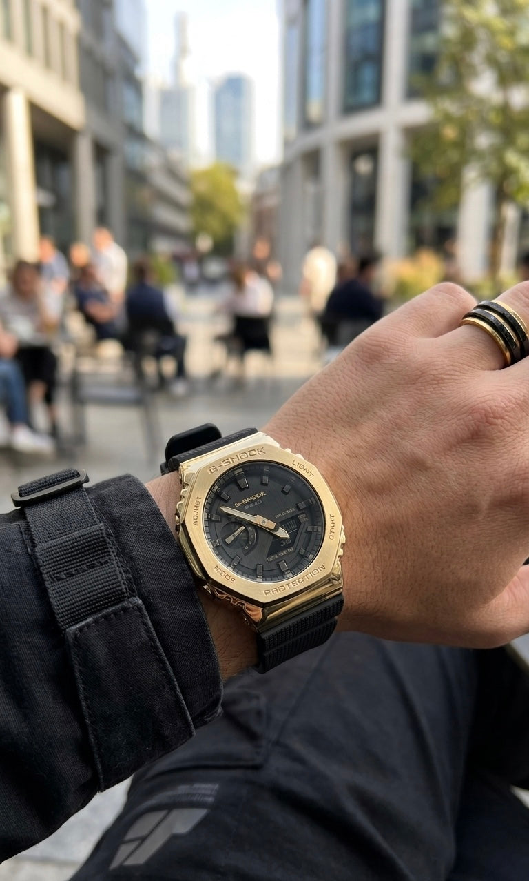 Gold G-Shock GA2100 Style Watch Clean Luxury Everyday Watch