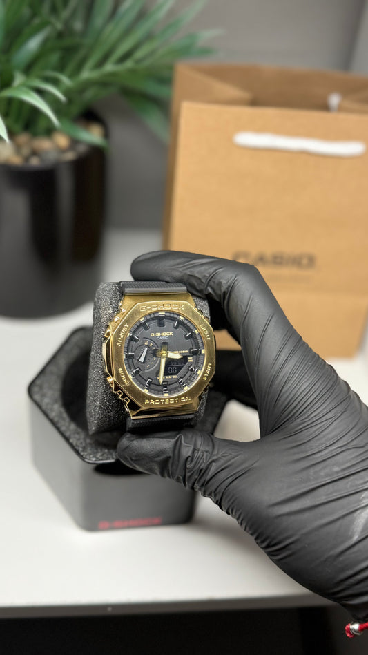 Metal gold face g shocks