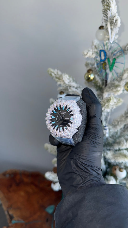 VVS1 Moissanite Iced Watch – Ice Blue