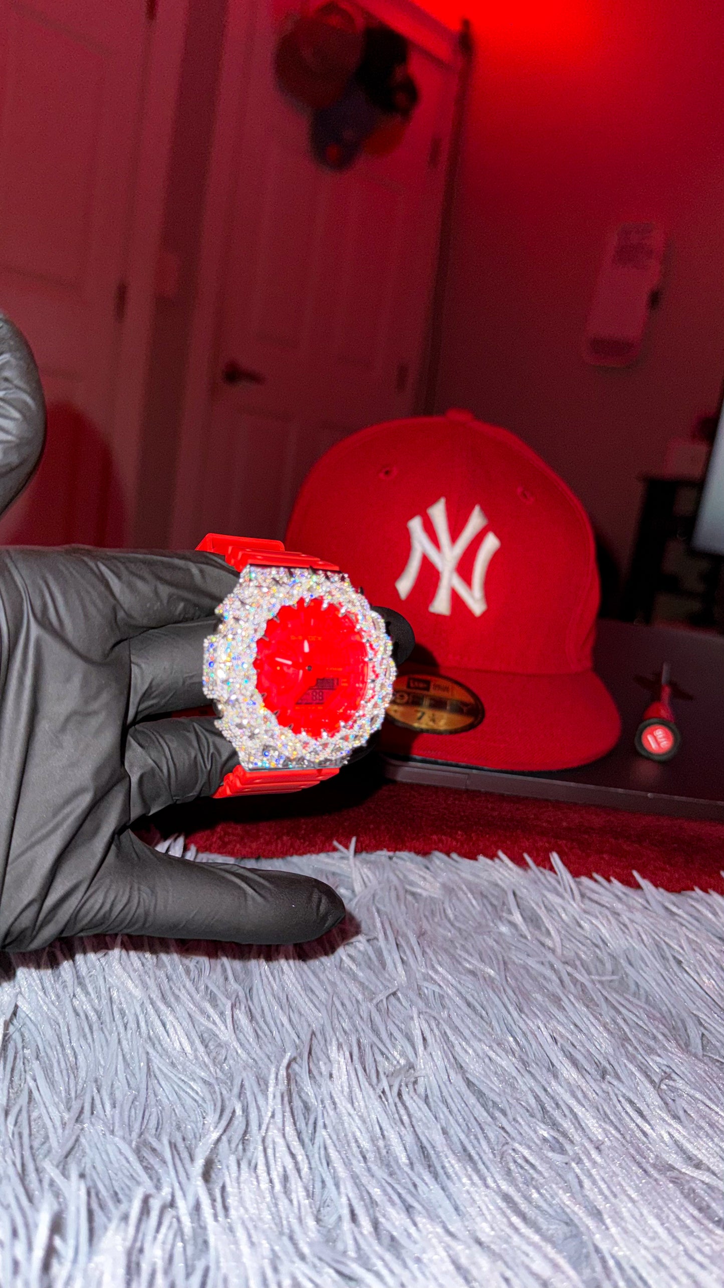 Red Iced out G Shock