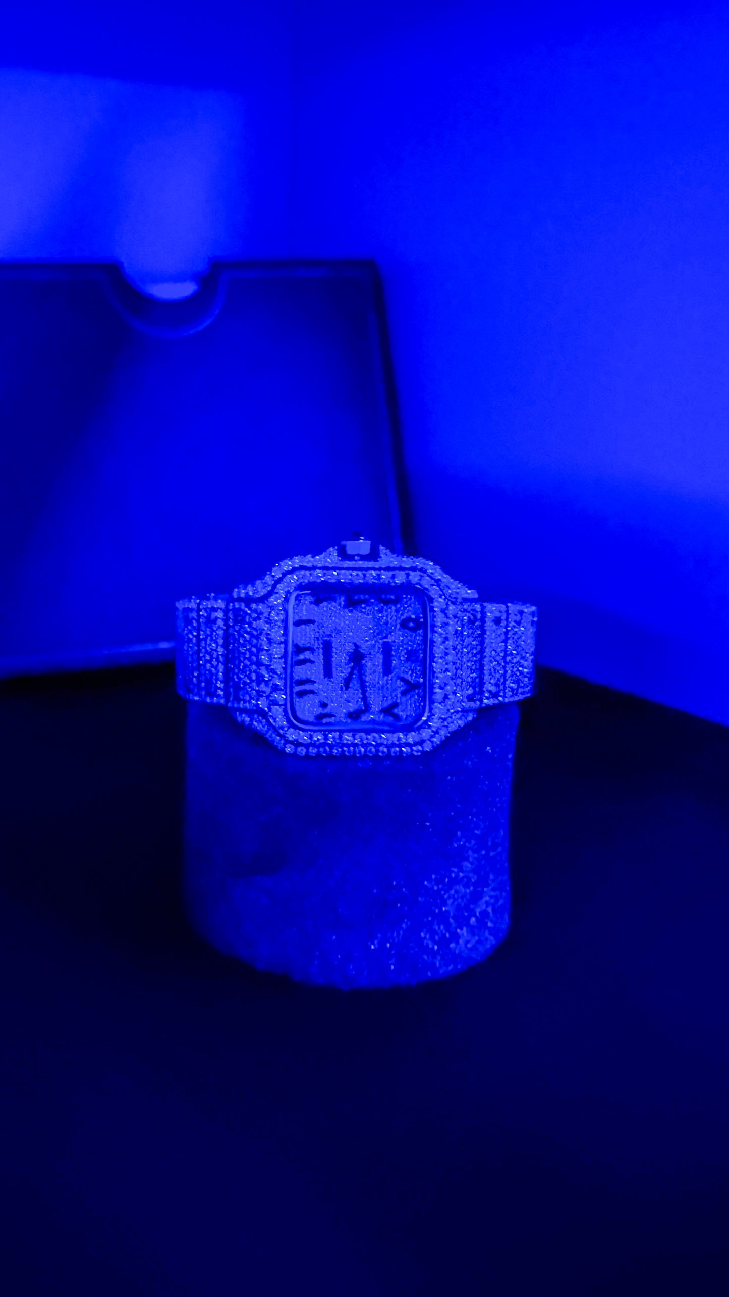 Custom Lab Grown Bust down watch ￼￼￼￼