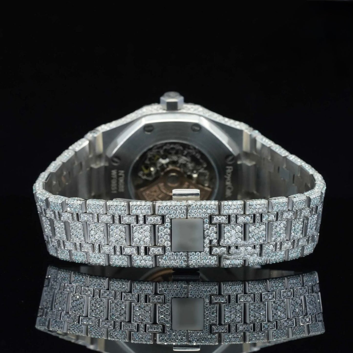 Royal Skeleton Iced Automatic Chronograph Watch Luxury Full Diamond-Style Stainless Steel Timepiece