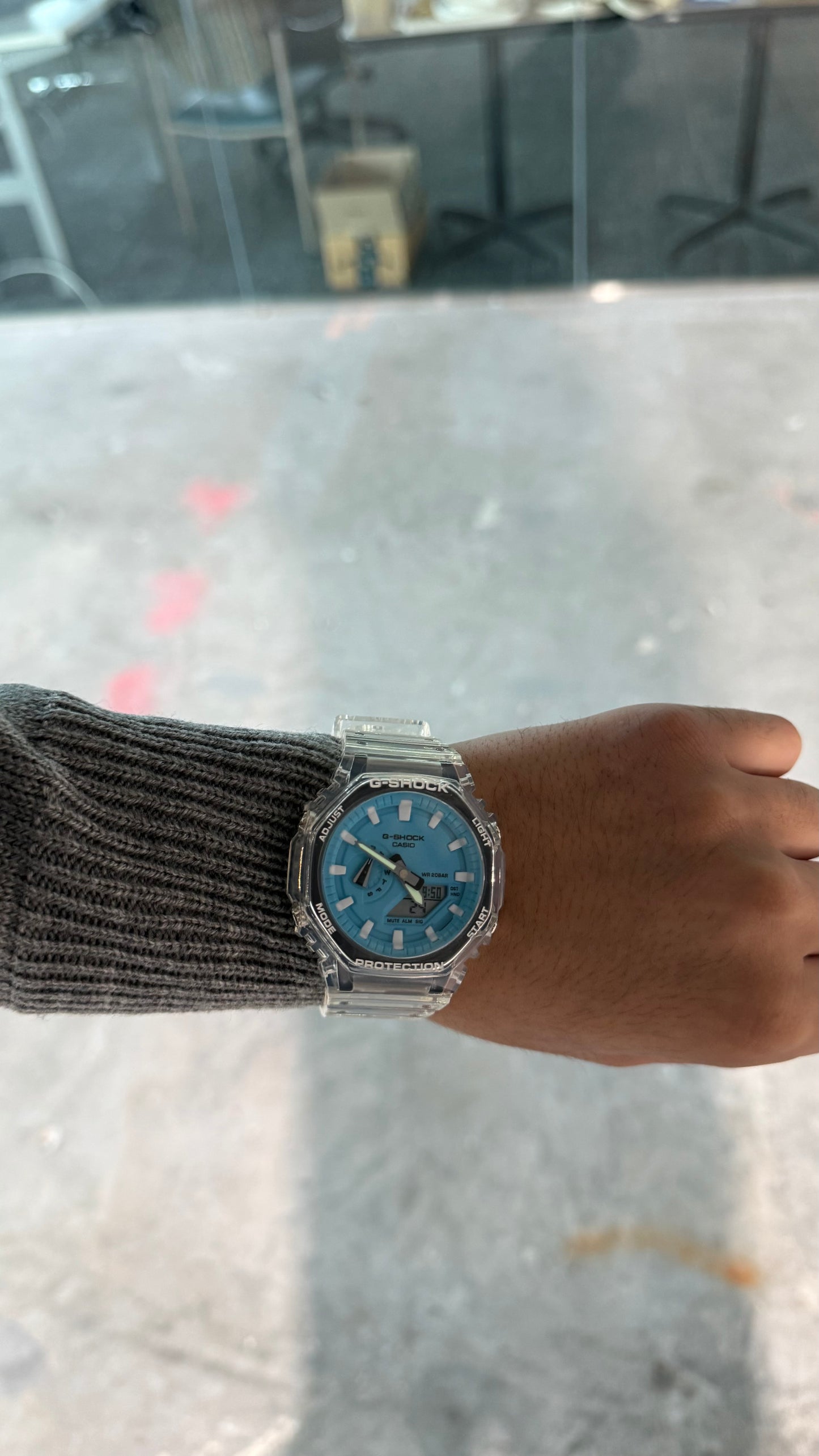 Transparent baby blue G Shock ￼