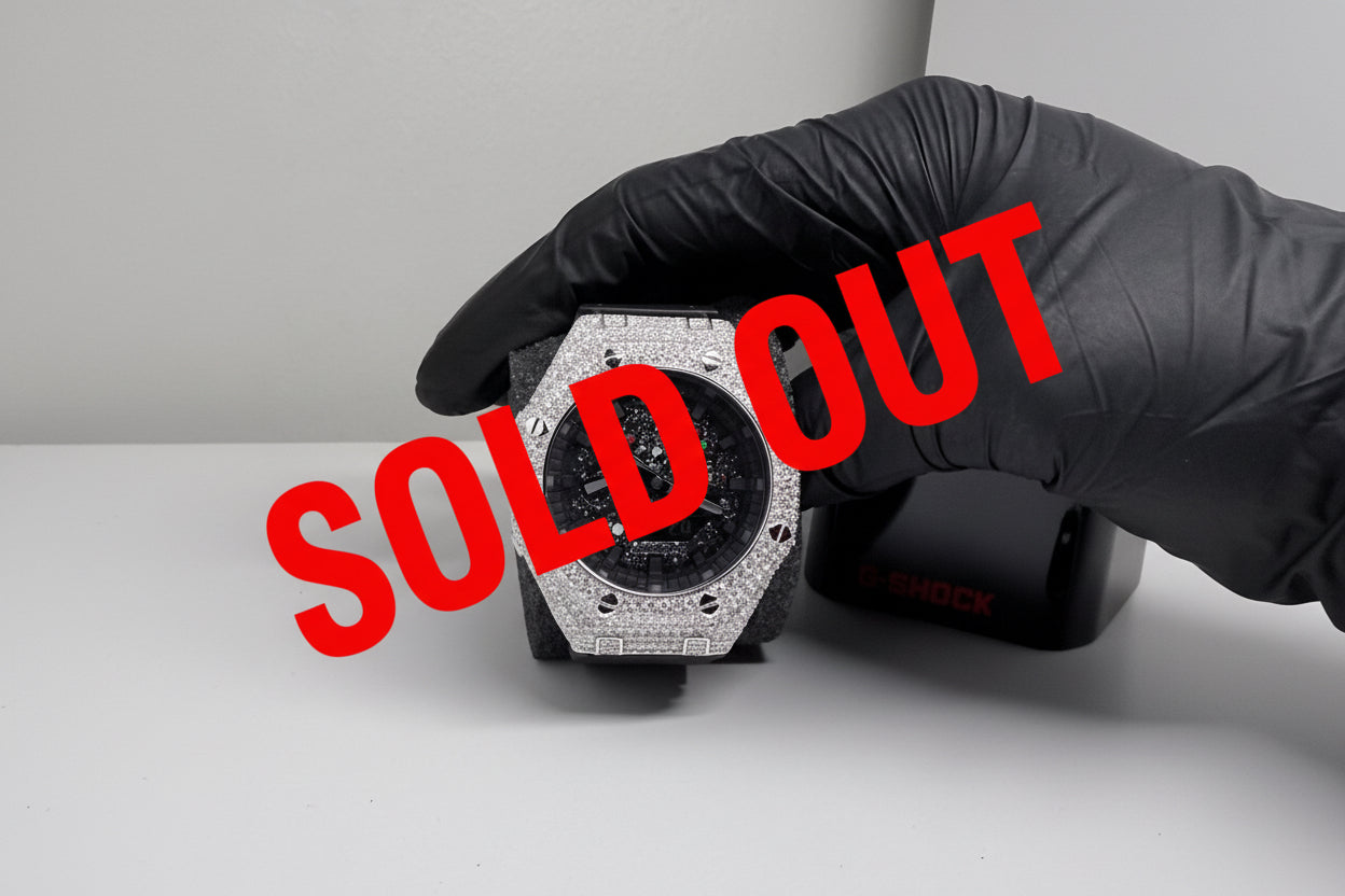 VVS1 Moissanite Bezel Watch – Black Dial