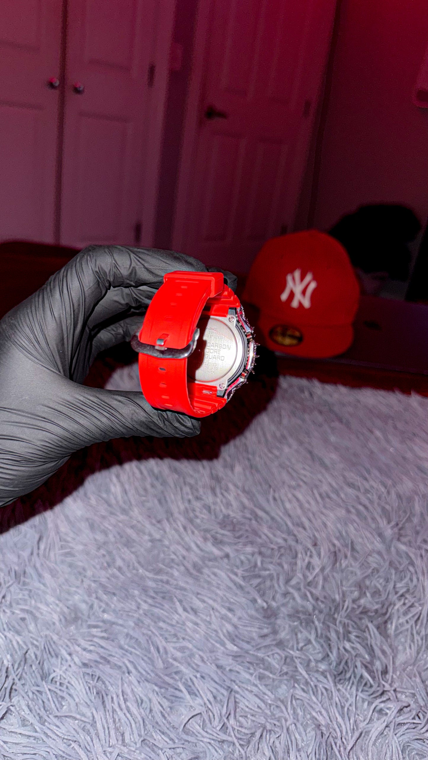 Red Iced out G Shock