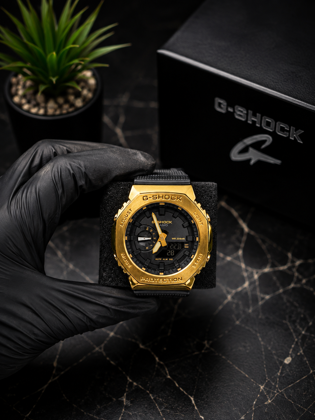 G Shock gold and black