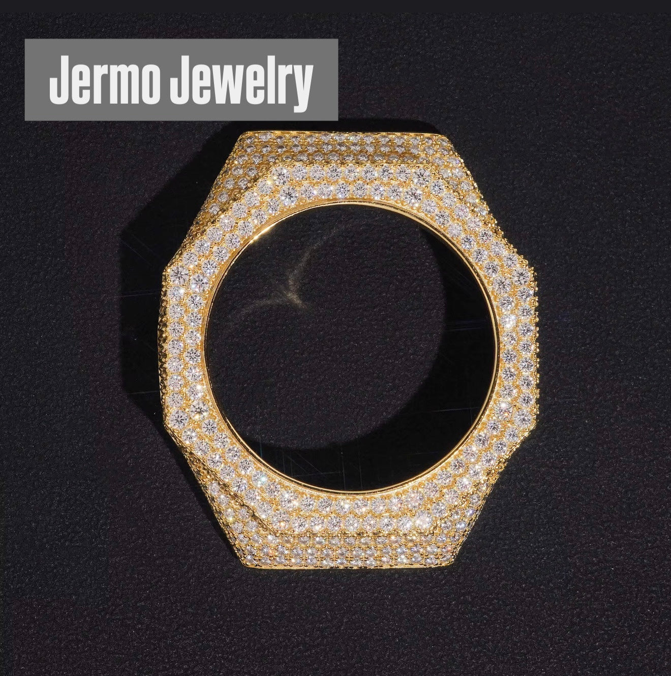 GA2100 Bezel Only – VVS D Moissanite Buss Down 925 Sterling Silver Watch Case