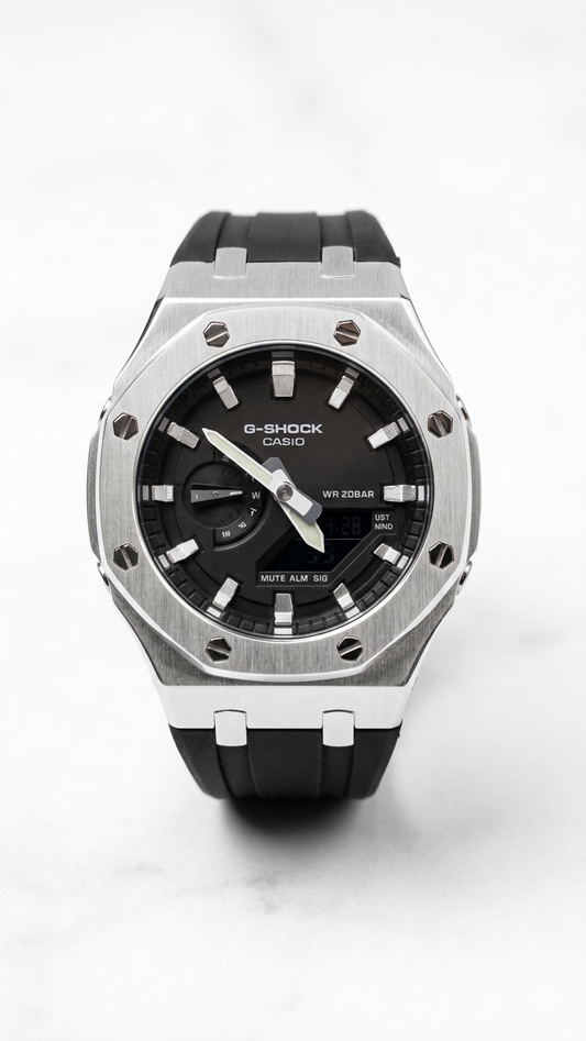 Black Steel G-Shock – AP Style Bezel (Luxury Mod Edition)