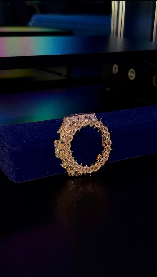 Rose Gold Ga 2100 bezel for G Shock real silver plus lab grown mossanite 🔥💎