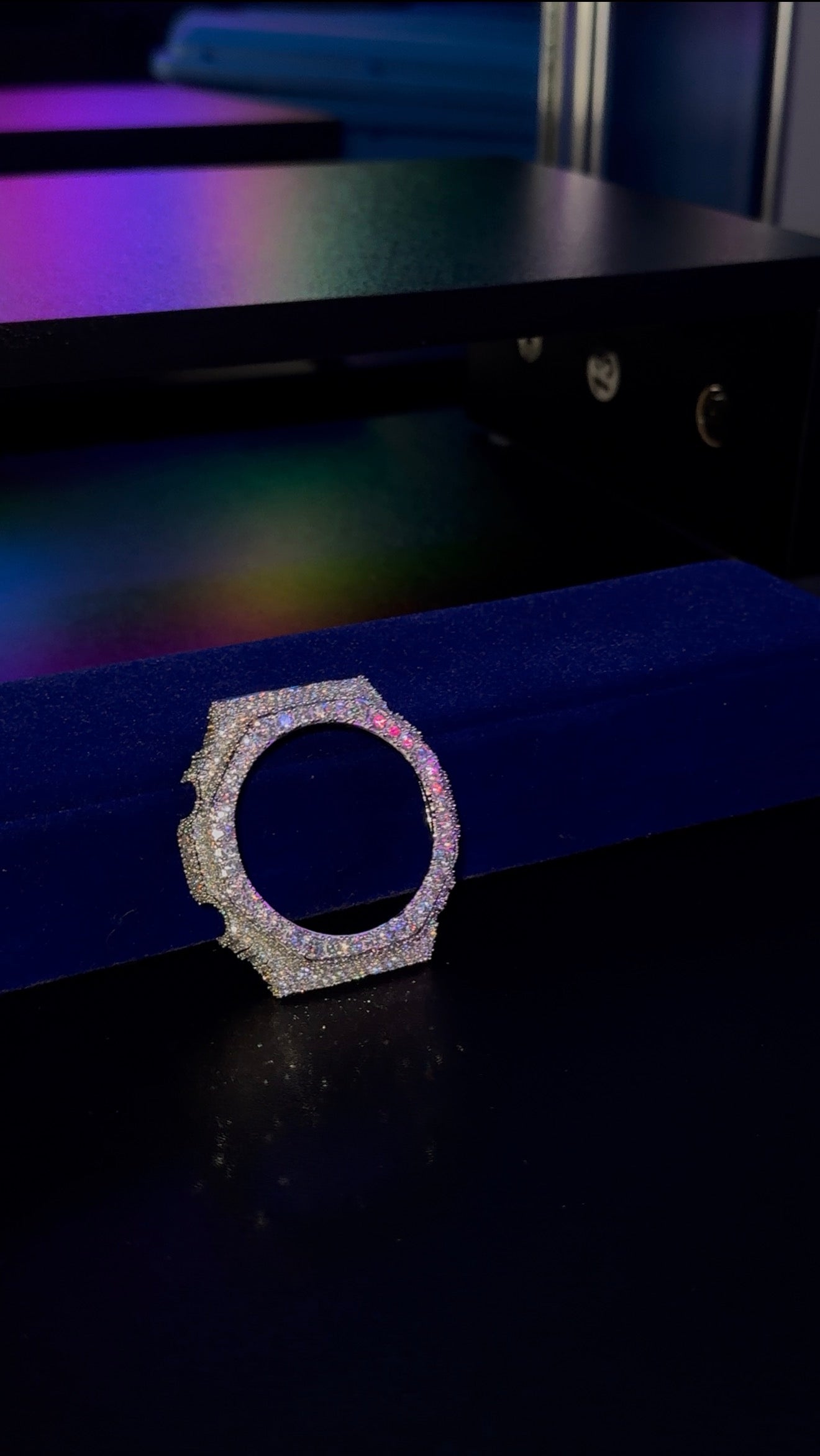 Ga 2100 bezel Real Silver Lab grown mossanite