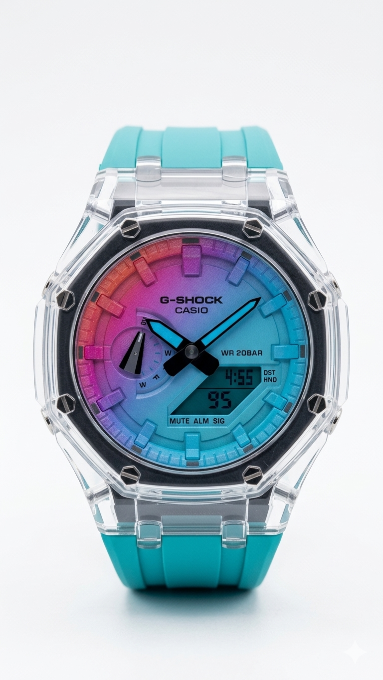 Clear Ice Gradient G-Shock – Rainbow Dial (Transparent Edition)