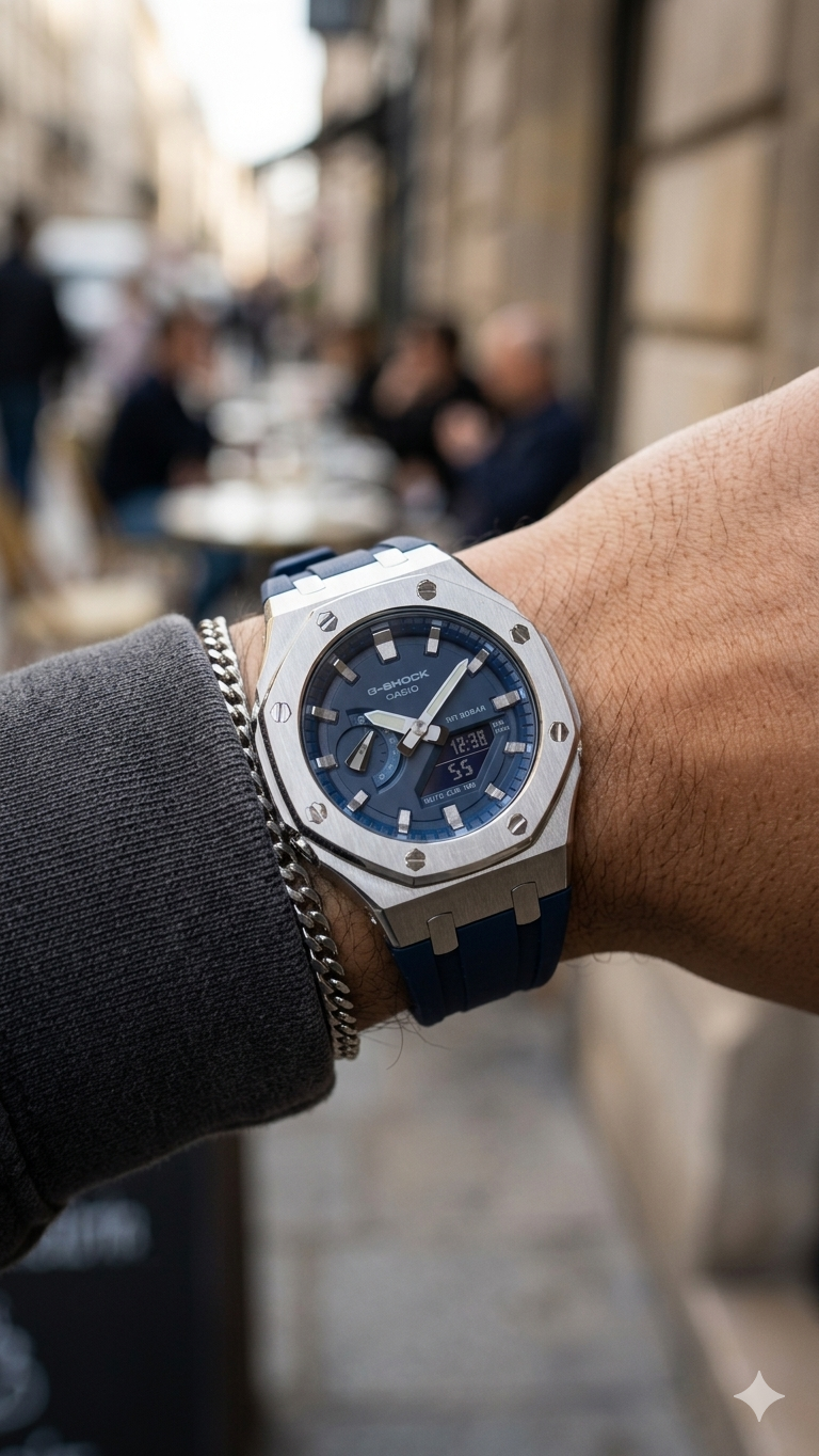 Royal Blue Steel G-Shock Style Watch AP Inspired Luxury Design